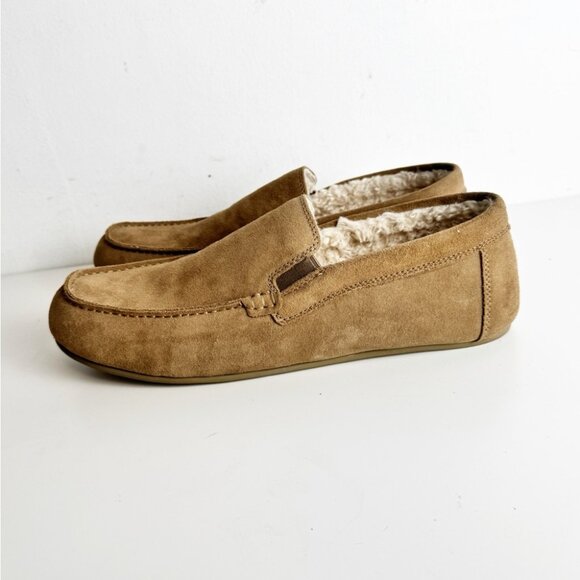 New Vince Gino Tan Suede Shearling Lined Slipper size 13 - Picture 3 of 5